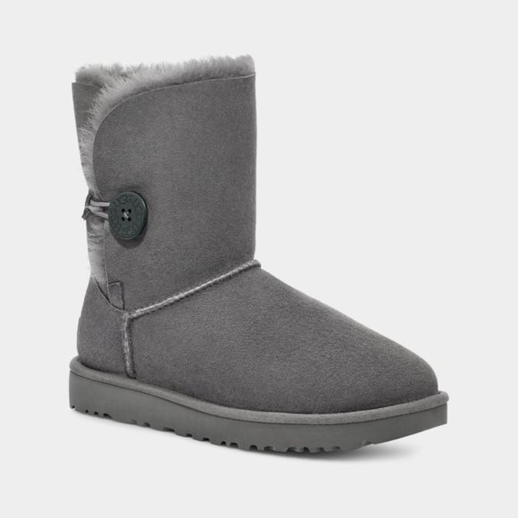 UGG Shoes - UGG Bailey Button Sheepskin Suede Winter Boots 5803 Gray Size 7